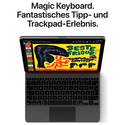 iPad z Magic Keyboard prikazuje pisano grafično sliko na zaslonu. Besedilo nad njo: "Magic Keyboard. Fantastično doživetje pisanja in trackpada."