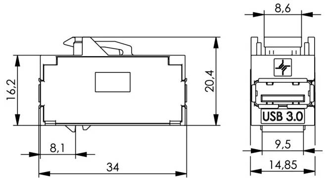 Telegärtner 100023186 USB sklopka keystone 1 kos-1