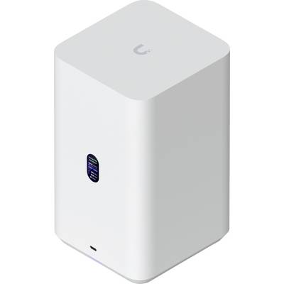 Visok, bel, pravokotni aparat z majhnim digitalnim zaslonom spredaj blizu vrha.