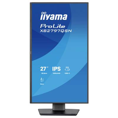 Zaslon 'iiyama ProLite XB2797QSN', lastnosti: 27 palcev, 68,6 cm, IPS zaslon, ločljivost 2560x1440, poraba energije 65W, povezava USB-C.