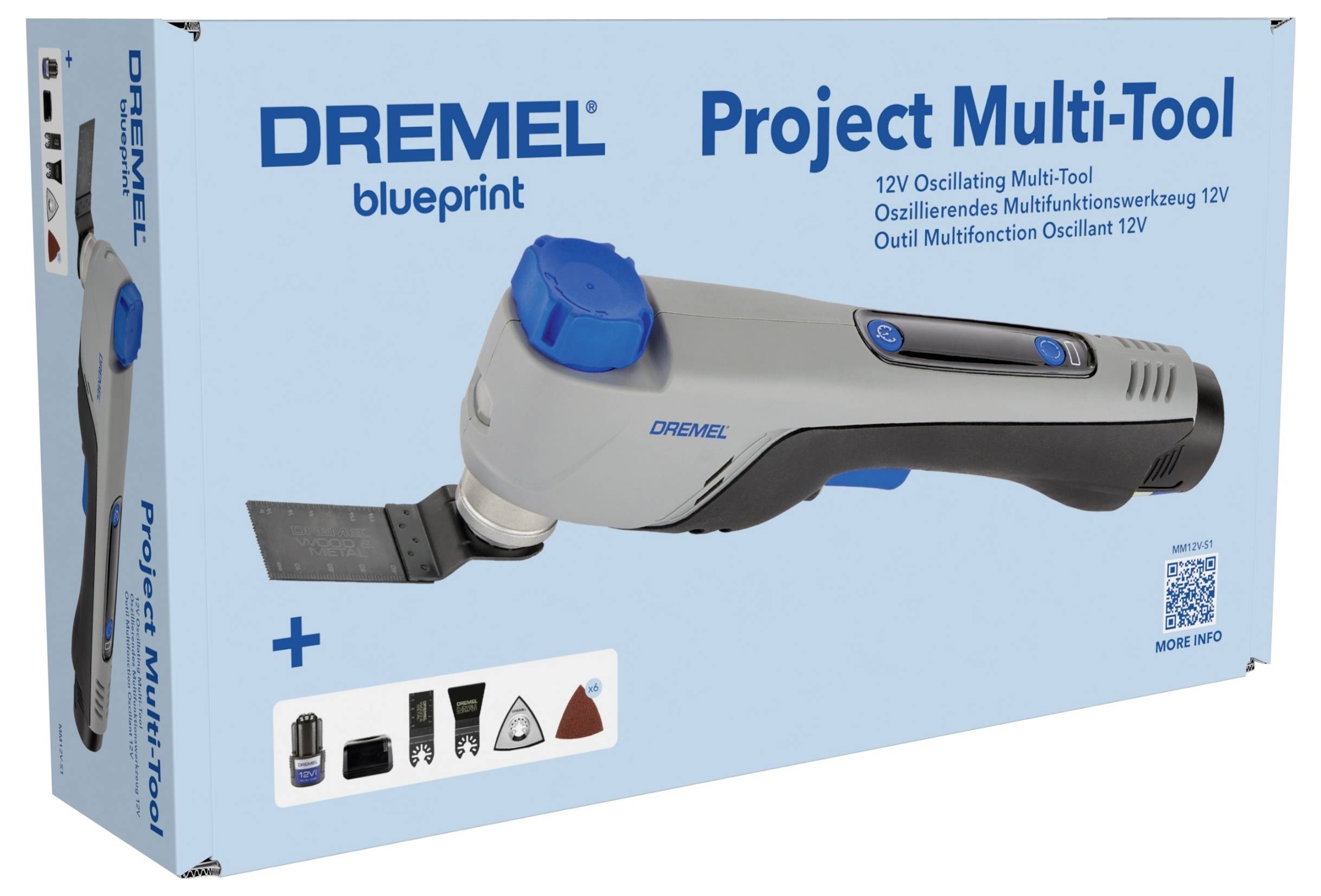 Embalaža Dremel 3000 večnamenskega orodja v omejeni izdaji. Vsebuje orodje, dodatke in podrobnosti o spremenljivi hitrosti.