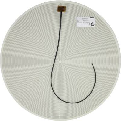 Krožna RFID antenska blazina s koncentričnim vzorcem tuljave in črnim kablom pritrjenim na vrhu