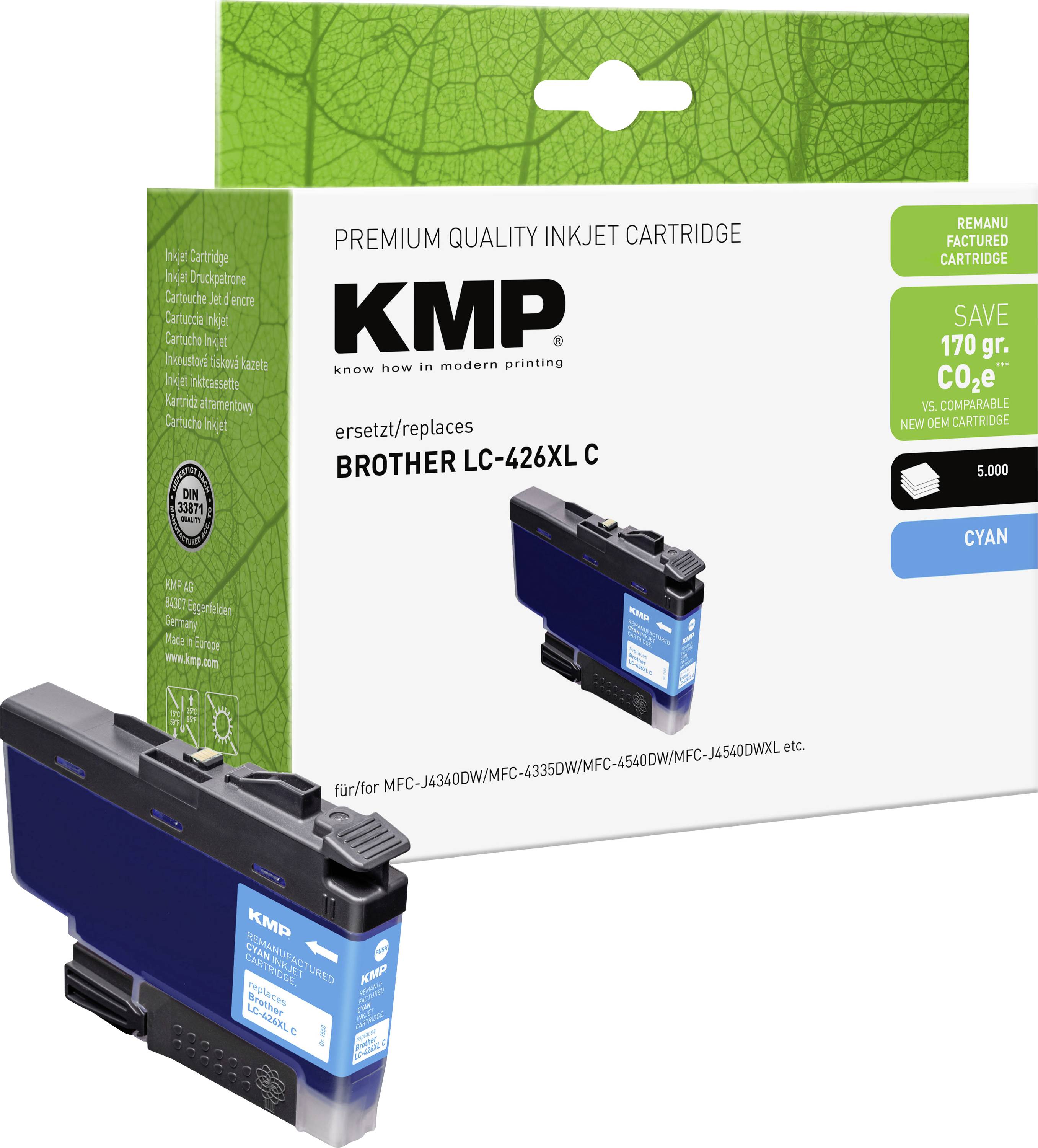 KMP črnilo zamenjava Brother LC426XLC kompatibilnost cianova 1550,4003 1550,4003