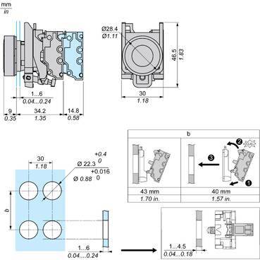 Schneider Electric XB4BA33115 Schneider Electric XB4BA33115 Pritisno tipkalo 1 kos-1