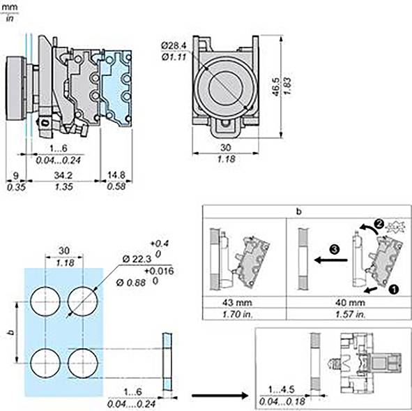 Schneider Electric XB4BA33115 Schneider Electric XB4BA33115 Pritisno tipkalo 1 kos-2