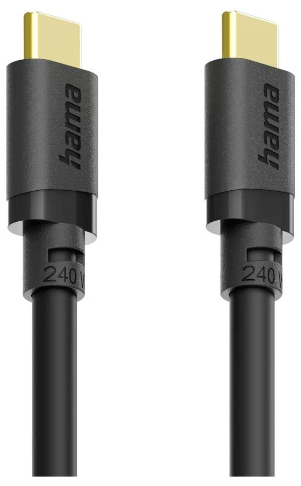 Hama USB-C kabel USB 3.2 gen.1 USB-C® vtič 0.75 m črna pozlačeni konektorji 00202008-2