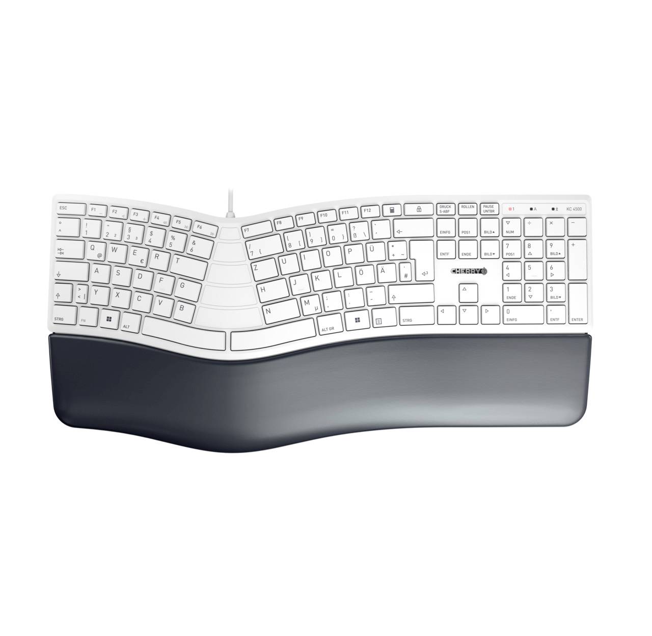 CHERRY KC 4500 ERGO / DE / PALE GREY kabelska povezava tipkovnica nemčija, qwertz bela-0
