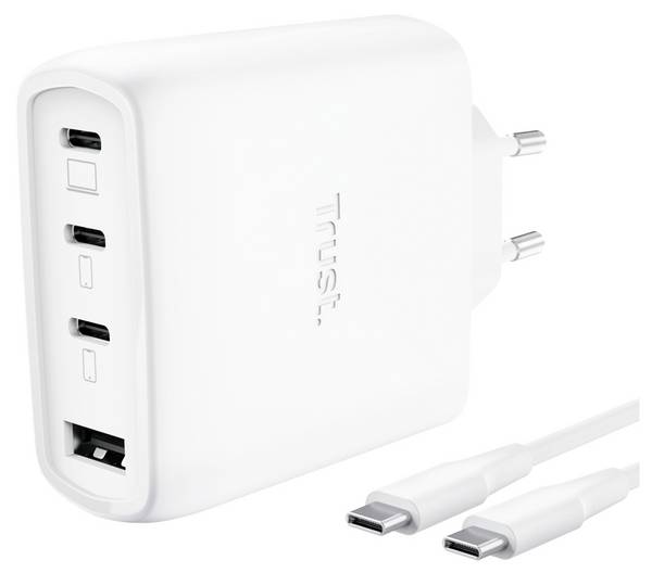 Trust  USB napajalnik 65 W  Power Delivery bela mobilno GaN