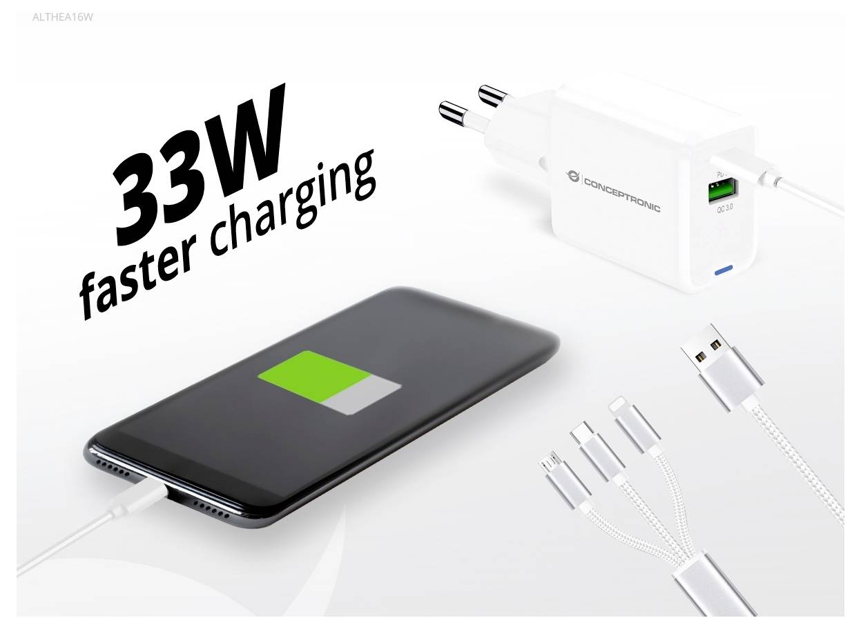 Conceptronic ALTHEA16W 2-Port 33W GaN USB PD Charger USB napajalnik 33 W USB-A, USB-C® bela-7