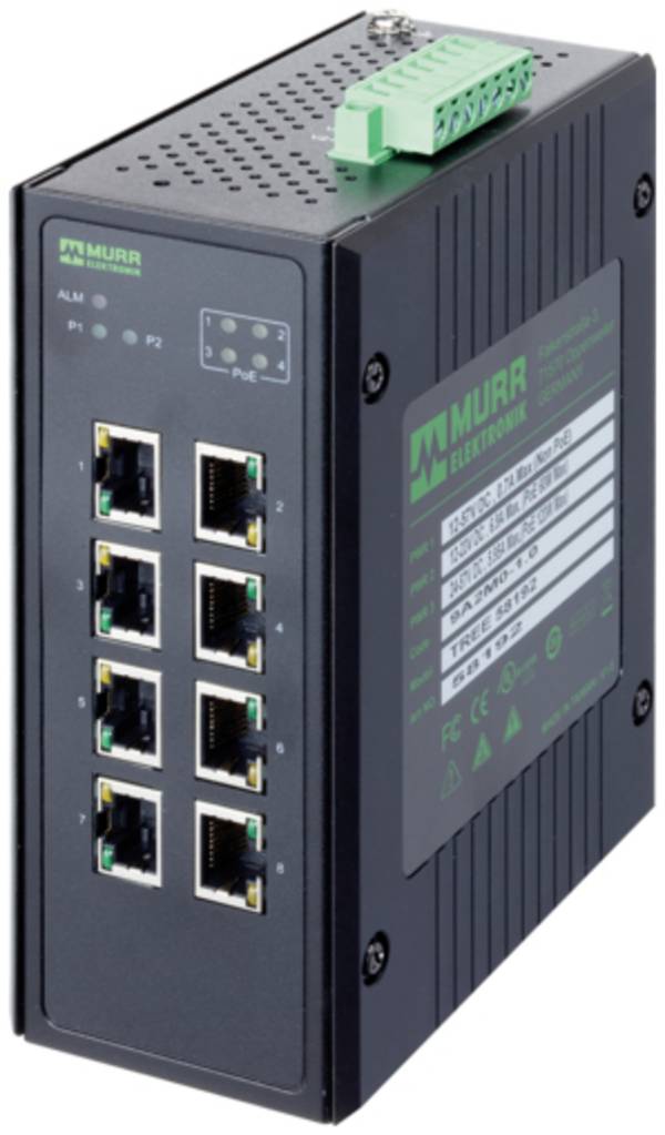 Murrelektronik 58192 TREE 8TX 4PoE GE omrežno stikalo 8 vrat 10 / 100 / 1000 MBit/s