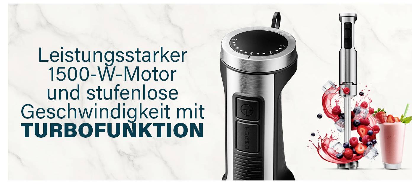 Zmogljiv motor s 1500 W in brezstopenjska hitrost s TURBOFUNKCIJO