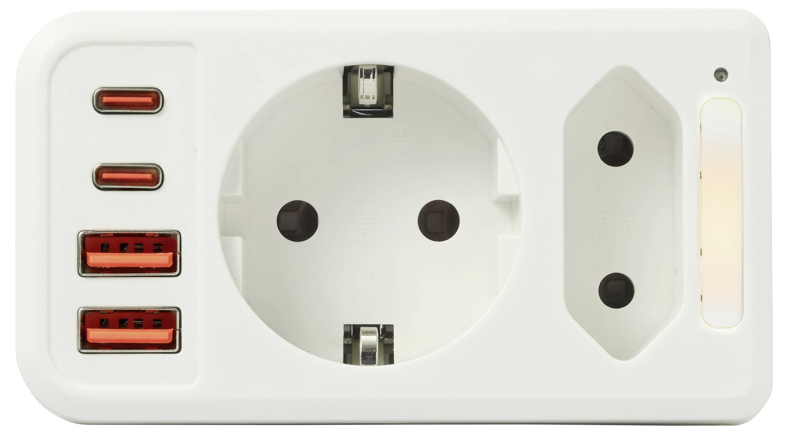 Sygonix SY-7542626 vmesna vtičnica z USB 2-polni bela-1