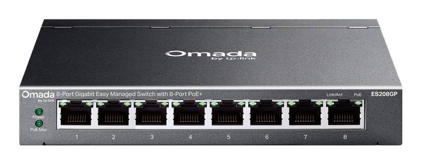 TP-LINK ES208GP Omada ES208GP V1 omrežno stikalo z možnostjo konfiguracije 8 vrat 16 GBit/s poe funkcija-0
