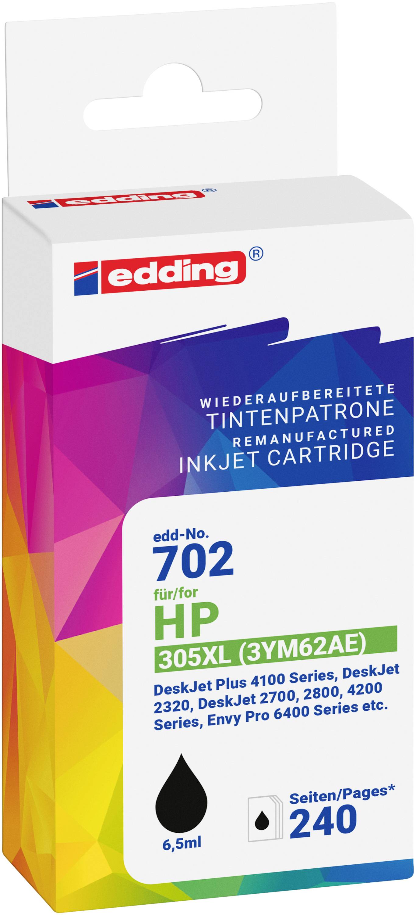 Edding črnilo zamenjava HP 305XL (3YM62AE) kompatibilnost črna EDD-702 18-702-0