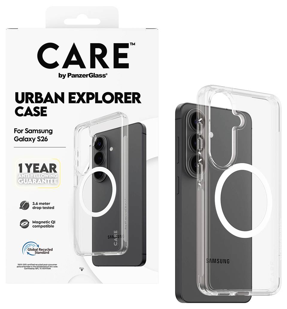 PanzerGlass CARE Urban Explorer hrbtni pokrov za mobilni telefon Samsung Galaxy S26 transparentna induktivno polnjenje C-1