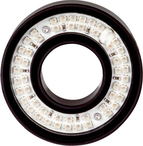 Modul LED obročne svetilke s pravokotno razporedjenimi miniaturnimi površinsko montiranimi diodami okrog osrednjega odprtine na belem ozadju
