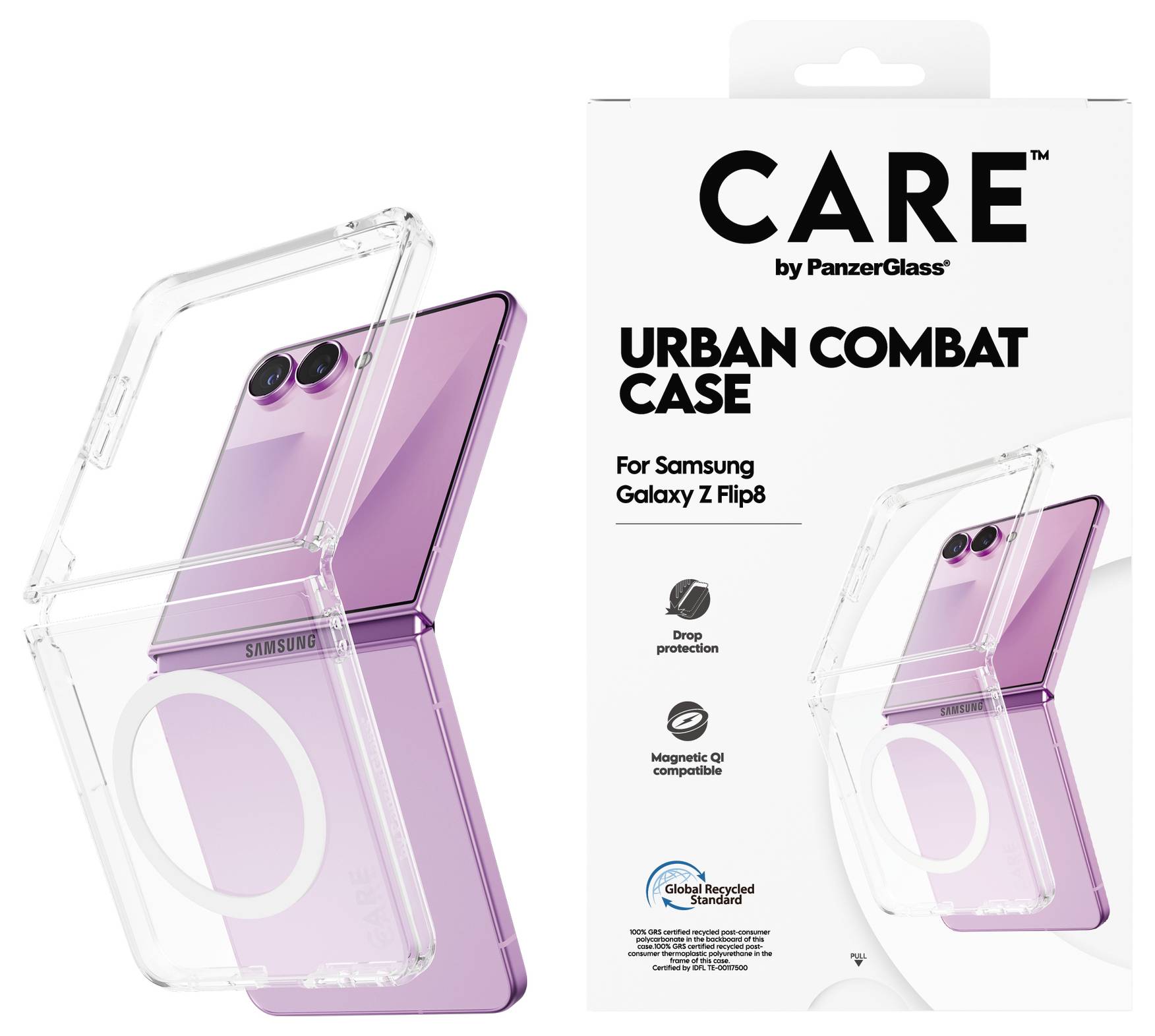 PanzerGlass CARE Urban hrbtni pokrov za mobilni telefon Samsung Galaxy Z Flip 8, Galaxy Z Flip 7 transparentna induktivn-1