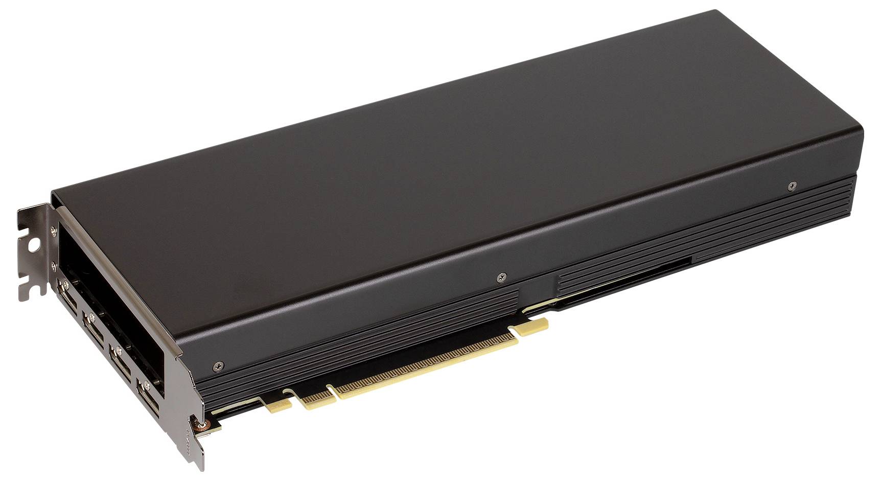 Črna kartica za razširitev PCIe z več sprednjih priključkov, prikazana na belem ozadju.