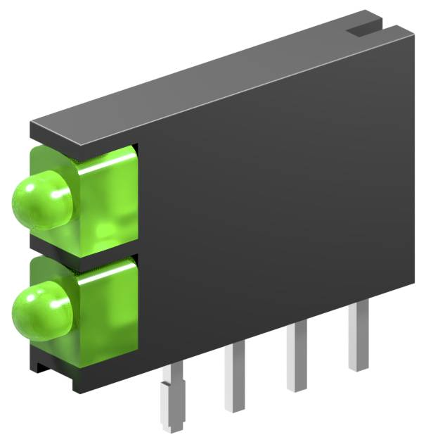 Kingbright Ohišje LED diode (CBI - indikator na tiskani plošči) LED modul zelena (Ø x V) 1.8 mm x 4.7 mm Bulk-0