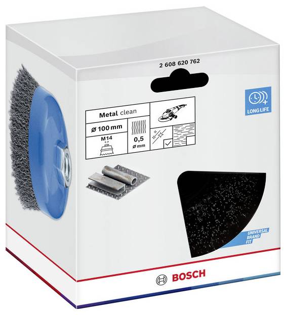 Bosch Accessories Kovinska krtača za čiščenje skodelic, 100 x 0,5 mm, M10, valovita 2608620762 2608620762 1 kos-1