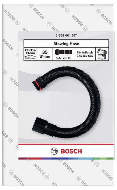 Bosch paket 'Pihalni šob' s črnim valovitim šobom, premer 35 mm, 0,5-2,8 m, ustreza Bosch GAS 18V-LS
