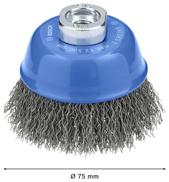 Bosch Accessories Kovinska krtača za čiščenje skodelic, 75 x 0,3 mm, M10, valovita 2608620757 2608620757 1 kos-3