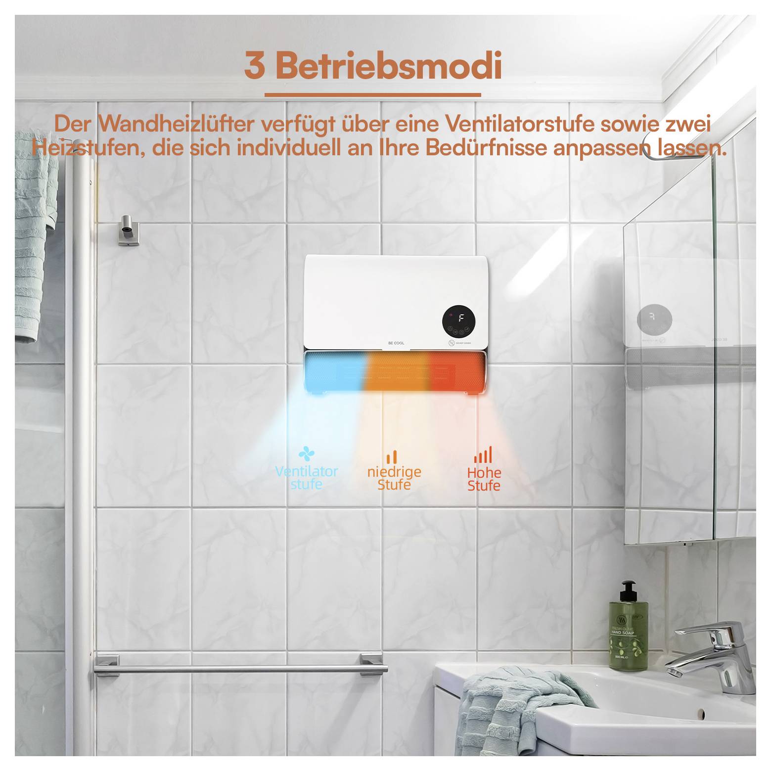 Be Cool BCDaniel26 PTC keramični ventilator bela-5