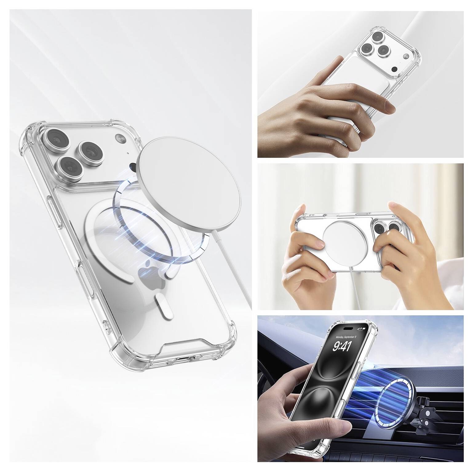 4Smarts Hybrid Case Ibiza hrbtni pokrov za mobilni telefon Apple iPhone 18 Pro, iPhone 17 Pro transparentna induktivno p-2