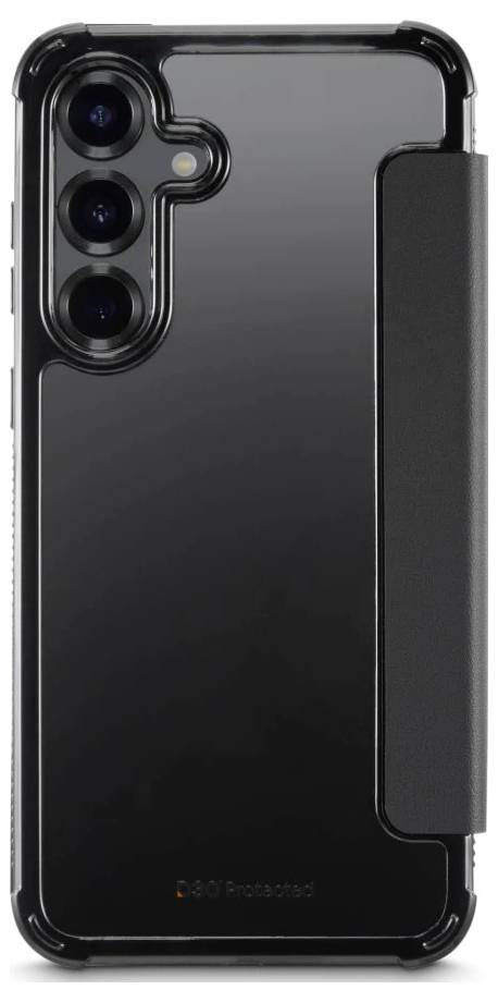 Črna zaščitna etui za pametni telefon s tremi izrezi za zadnje kamere in stranskim ročajem/stojalom