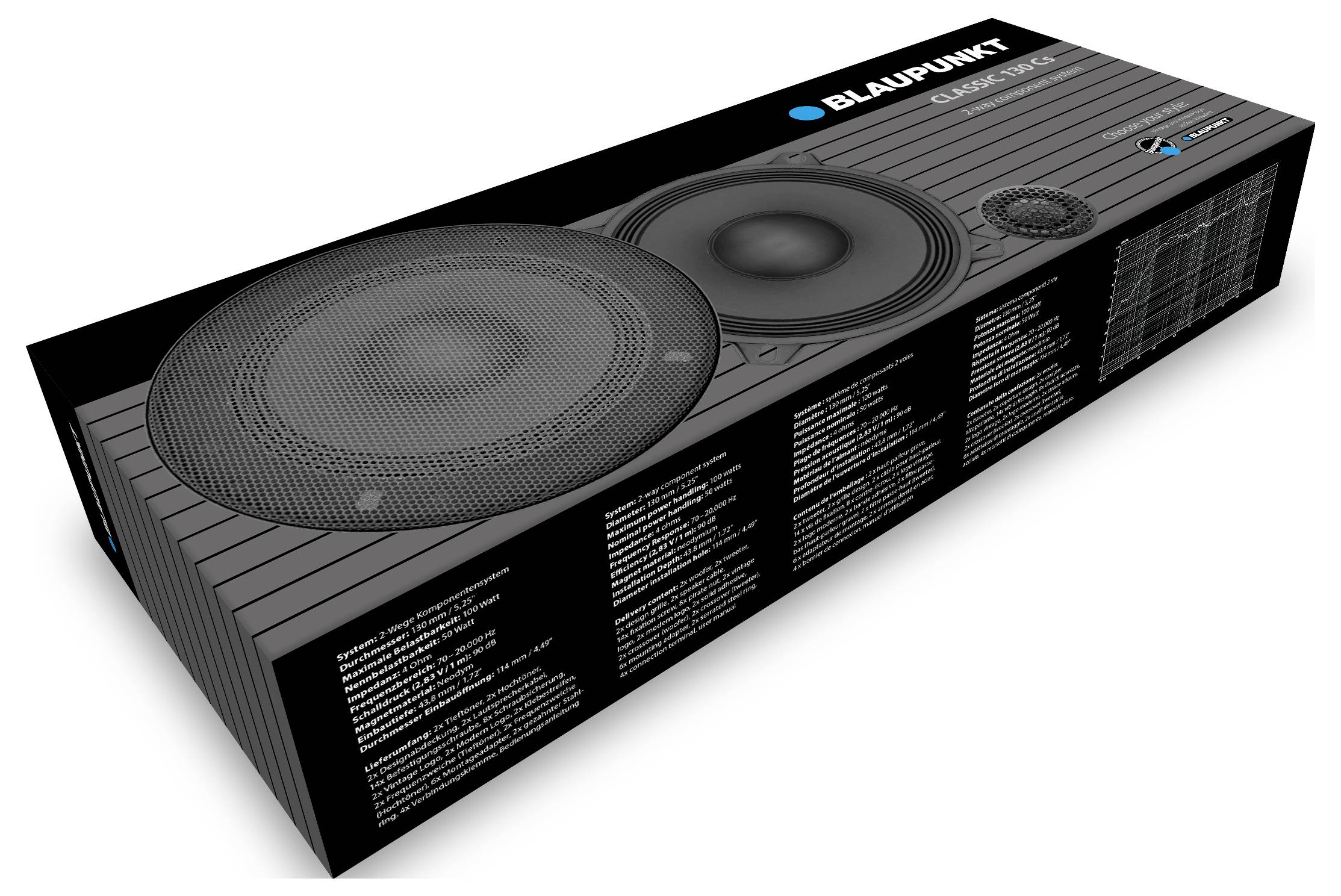 Blaupunkt Classic 130 Cs 2-sistemski koaksialni zvočniki za vgradnjo 100 W Vsebina: 2 kos-5