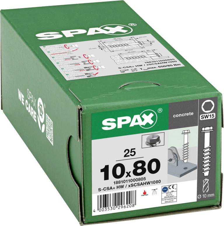 SPAX 1881011000805 concrete screw 10 mm 80 mm 25 kos