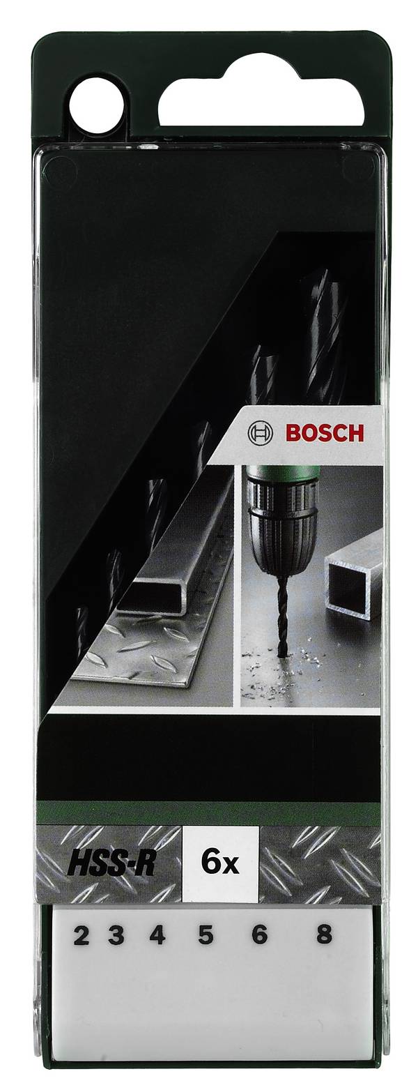 Bosch Accessories 2609255029 HSS komplet spiralnih svedrov za kovino 6-delni 2 mm, 3 mm, 4 mm, 5 mm, 6 mm, 8 mm valjani zvitek DIN 338 cilindrično vpetje 1 set