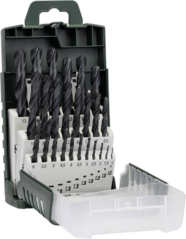 Bosch Accessories 2609255135 2609255135 HSS komplet spiralnih svedrov za kovino 25-delni 1 mm, 1.5 mm, 2 mm, 2.5 mm, 3 mm, 3.5 mm, 4 mm, 4.5 mm, 5 mm, 5.5 mm, 6 mm, 6.5 mm, 7 mm, 7.5 mm, 8 mm, 8.5 mm, 9 mm, 9.5 mm, 10 mm valjani zvitek cilindrično vpetje 1 kos