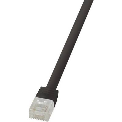 LogiLink CF2083U RJ45 omrežni kabel, Patch kabel CAT 6 U/UTP 7.50 m črna visoko fleksibilno 1 kos-0