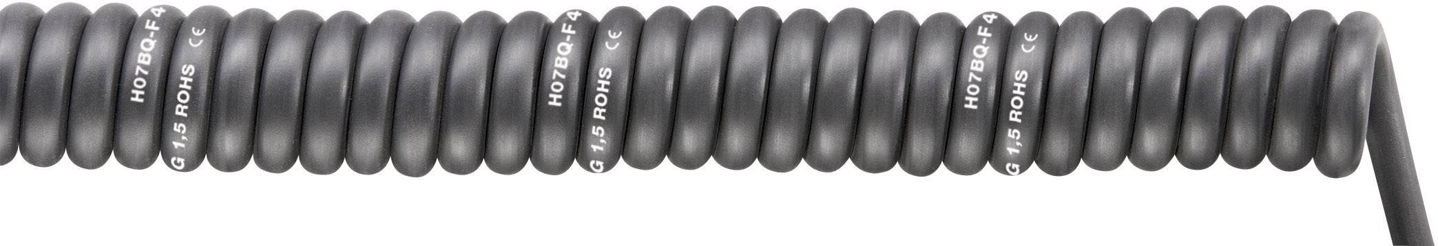Spiralni kabel SPIRAL H07BQ-F 1000 mm / 3000 mm 4 x 1.5 mm črne barve LappKabel 70002755 1 kos-0