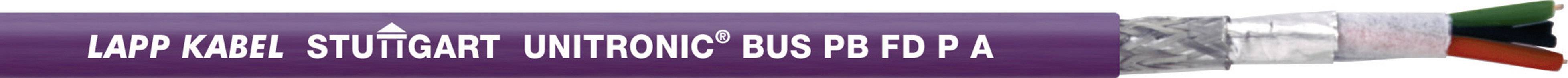 Vijolično kabel z napisom 'LAPP KABEL STUTTGART UNITRONIC BUS PB FD P A' in razgaljenimi barvnimi žicami na koncu.