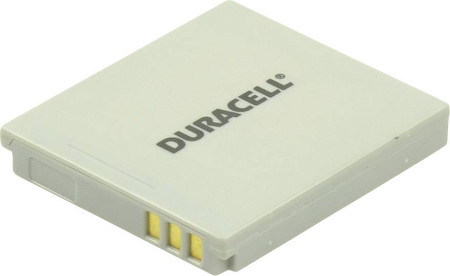 Pravokotna baterija Duracell s tremi zlatimi kontakti na strani in logotipom Duracell na površini.