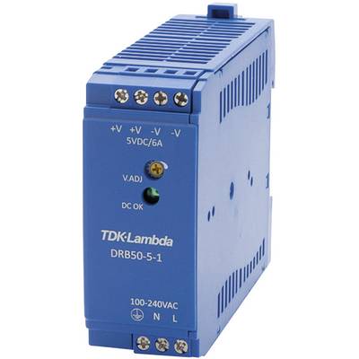 TDK-Lambda DRB50-5-1 napajanje za DIN-letev 5 V/DC 2.5 A 30 W Število izhodov:1 x Vsebina, količina, vsebina količinskih-1