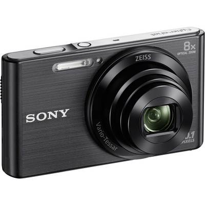 Digitalni kompaktni fotoaparat z zoomobjektivom, na katerem je vidna blagovna znamka 'Sony'. Optični zoom do 8x, primeren za preprosto fotografiranje.