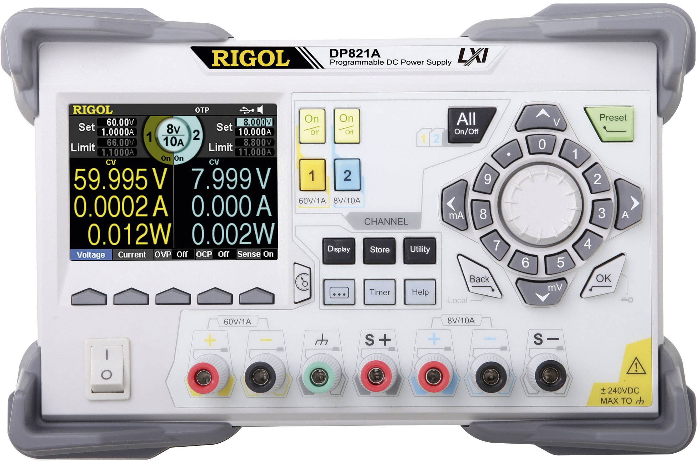 Laboratorijski napajalnik, nastavljiv Rigol DP821A 0 - 8 V 0 - 10 A 140 W št. izhodov 2 x-0