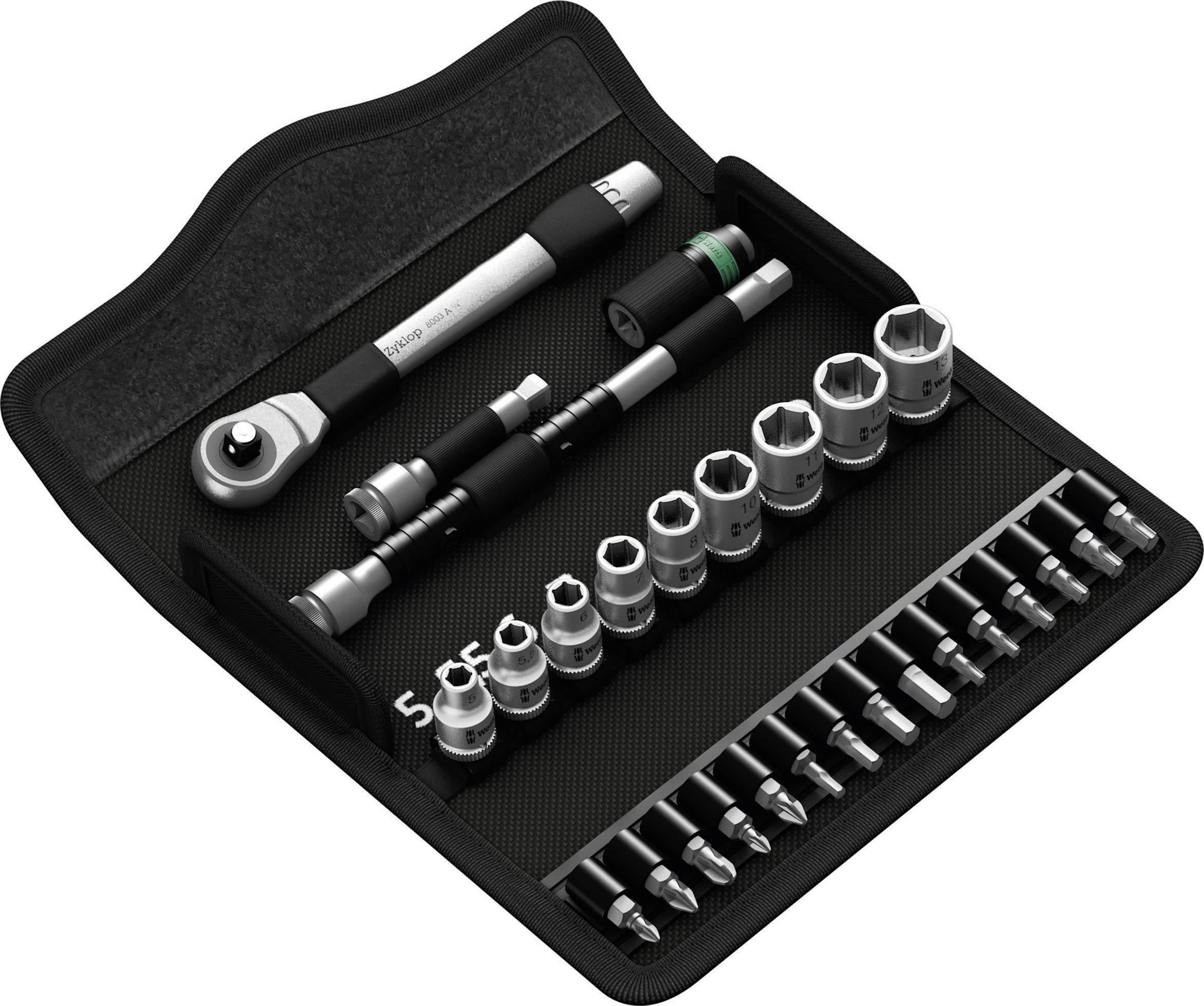 Wera Zyklop Metal 8100 SA 7 nasadni ključi v kompletu metrični 1/4" (6.3 mm) 28-delni 05004017001-2