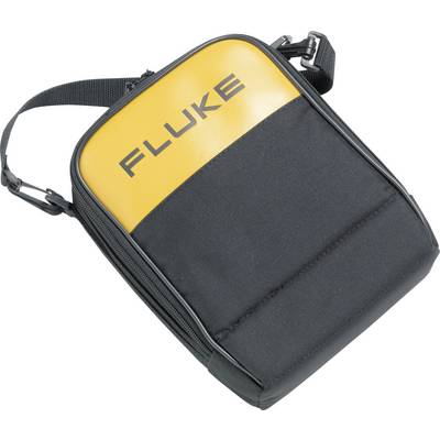 Majhna črna in rumena torba z naramnim trakom, na kateri piše 'FLUKE'.