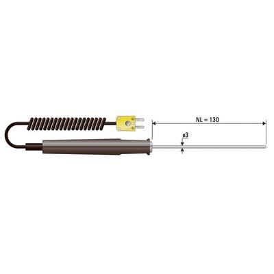 Temperaturni senzor z USB vtičem, označen z 'NL = 130' in 'Ø3', prikazuje dimenzije senzorja.