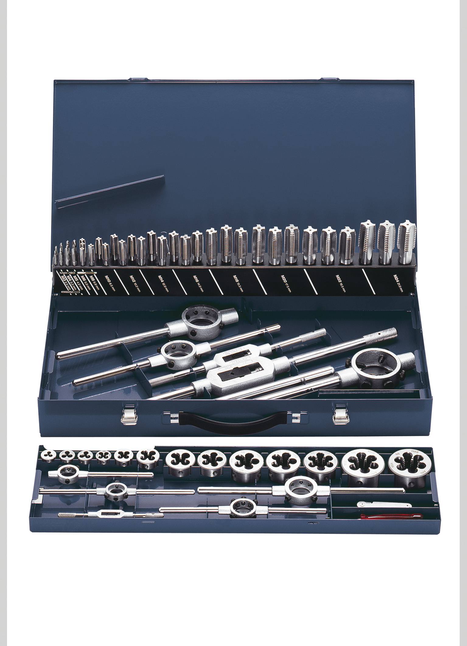 Eventus by Exact 10724 komplet navojnih svedrov 62-delni HSS metrični M3, M4, M5, M6, M8, M10, M12, M14, M16, M18, M20, -0