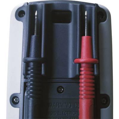 Digitalni multimeter z rdečimi in črnimi merilnimi vodniki.
