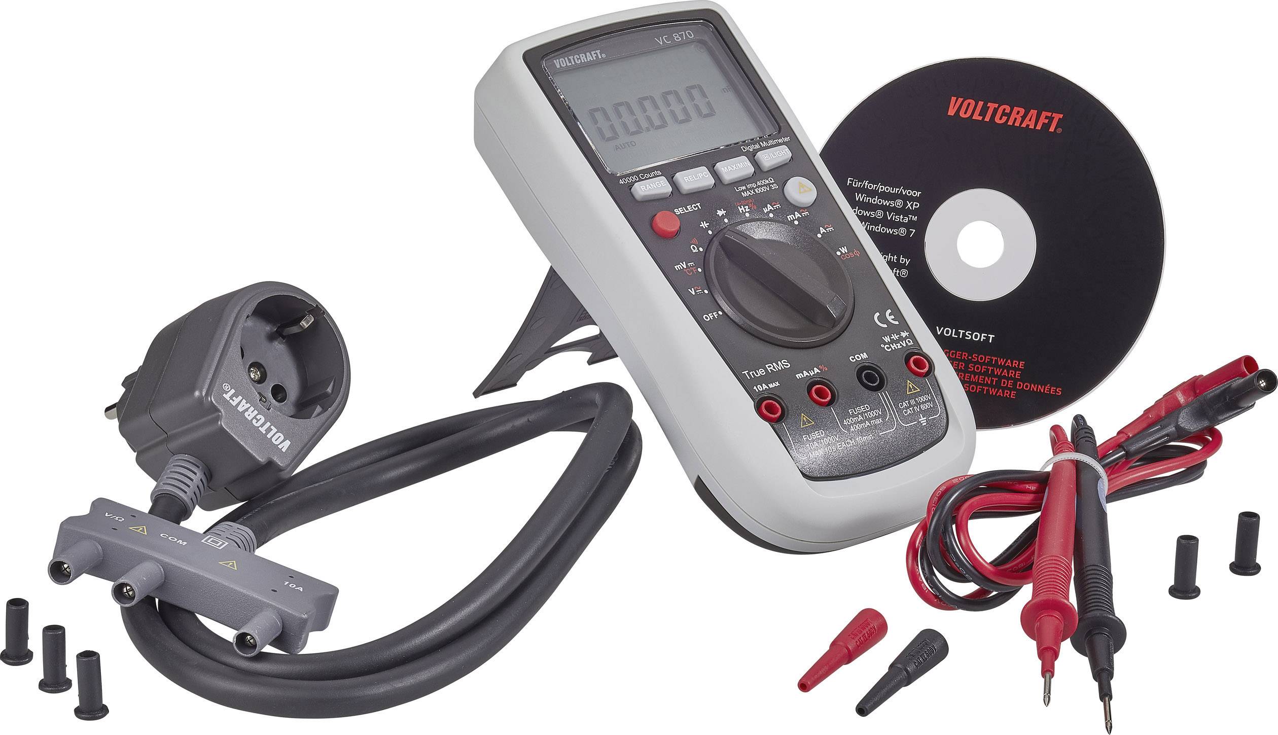 VOLTCRAFT VC870 ročni multimeter digitalni CAT III 1000 V, CAT IV 600 V Prikaz (štetje): 40000-4