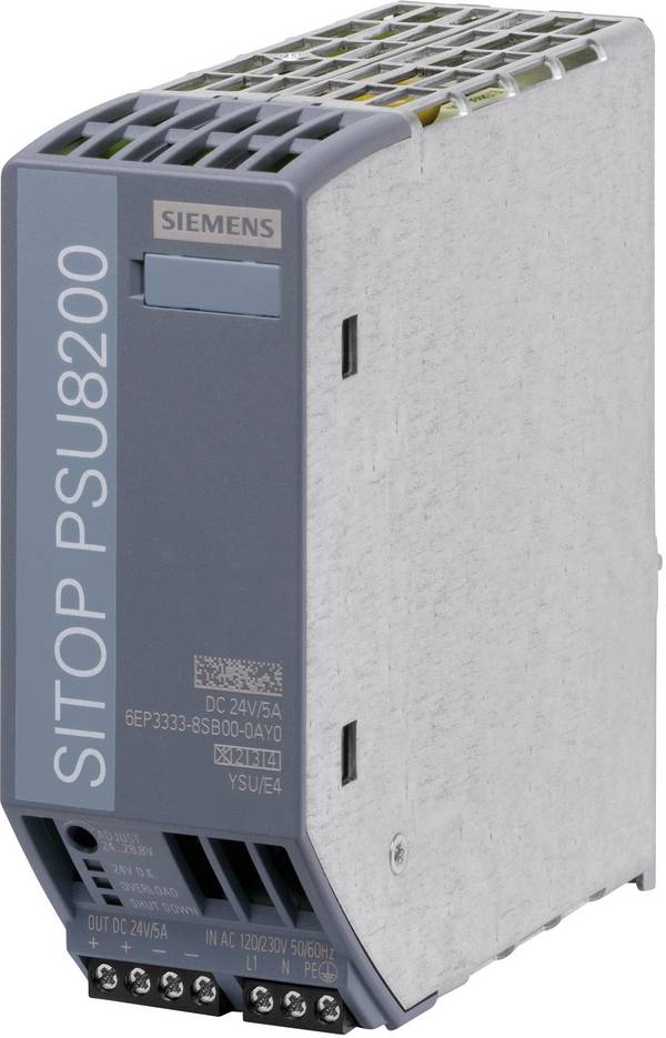 Siemens 6EP33338SB000AY0 napajanje za DIN-letev  24 V/DC 5 A 120 W Število izhodov:1 x  Vsebina, količina, vsebina količinskih enot na prodajno enoto 1 kos