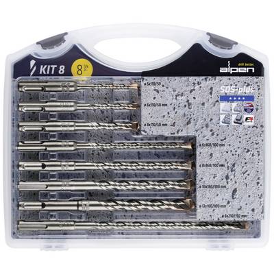 Alpen 80704100100 karbid komplet udarnih svedrov 8-delni 5 mm, 6 mm, 6 mm, 8 mm, 8 mm, 8 mm, 10 mm, 12 mm SDS-Plus 1 set-0