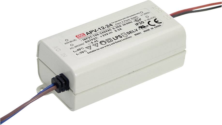 LED transformator, konstantna napetost Mean Well APV-12-5 10 W (maks.) 2 A 5 V/DC zaščita pred preobremenitvijo, brez za-0
