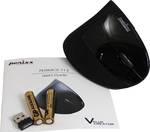 Perixx Perimice -713 brezžična ergonomska miška brezžično optični črna 6 Tipke 2000 dpi ergonomski